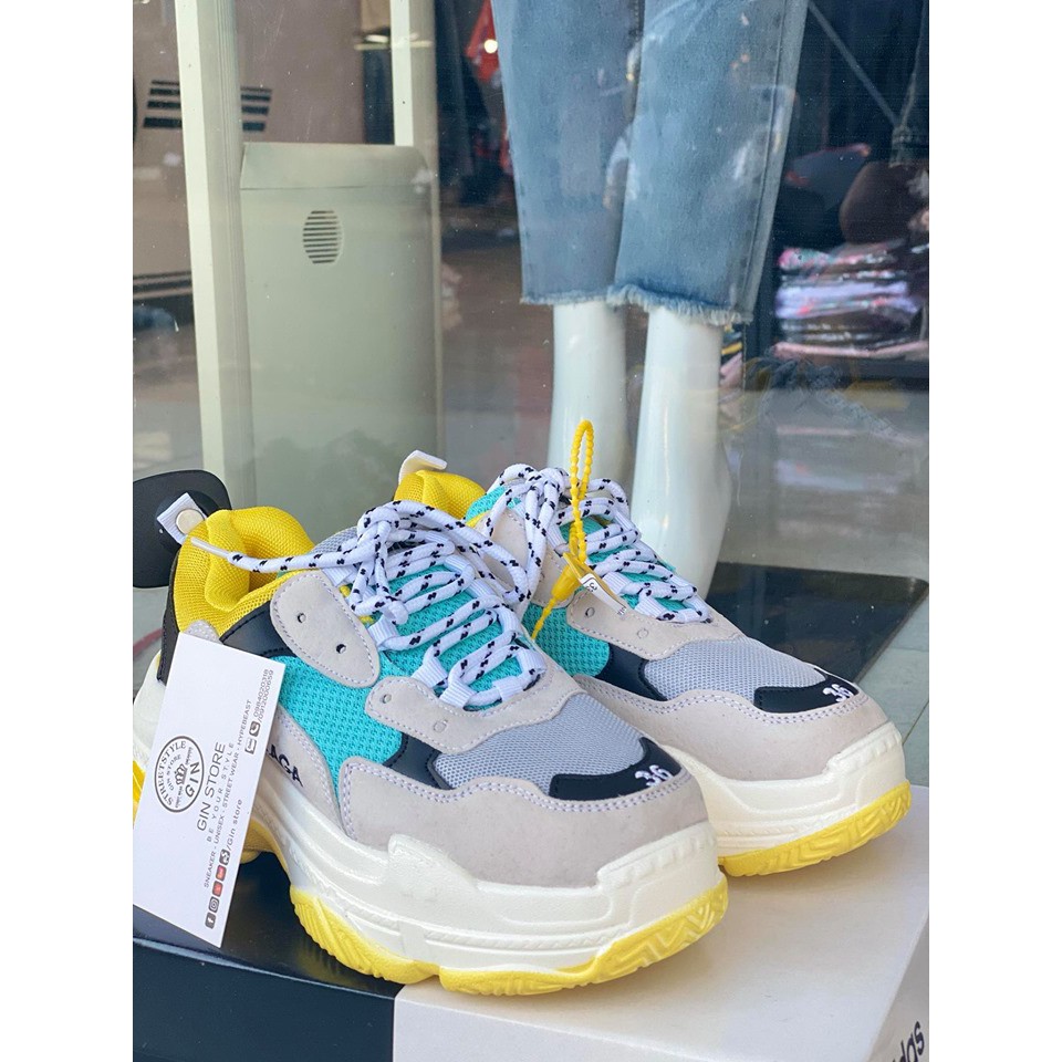 GIÀY SNEAKER BA.LEN TRIP S XANH VÀNG - GIN STORE (ginstore)