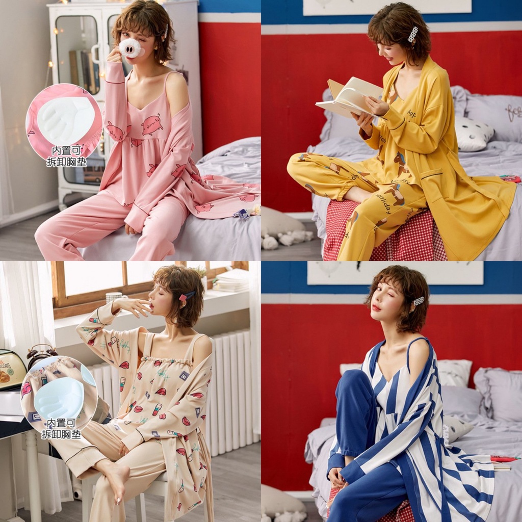 Đồ bộ Pijama mặc ở nhà 100% COTTON 2 mặt mùa thu đông