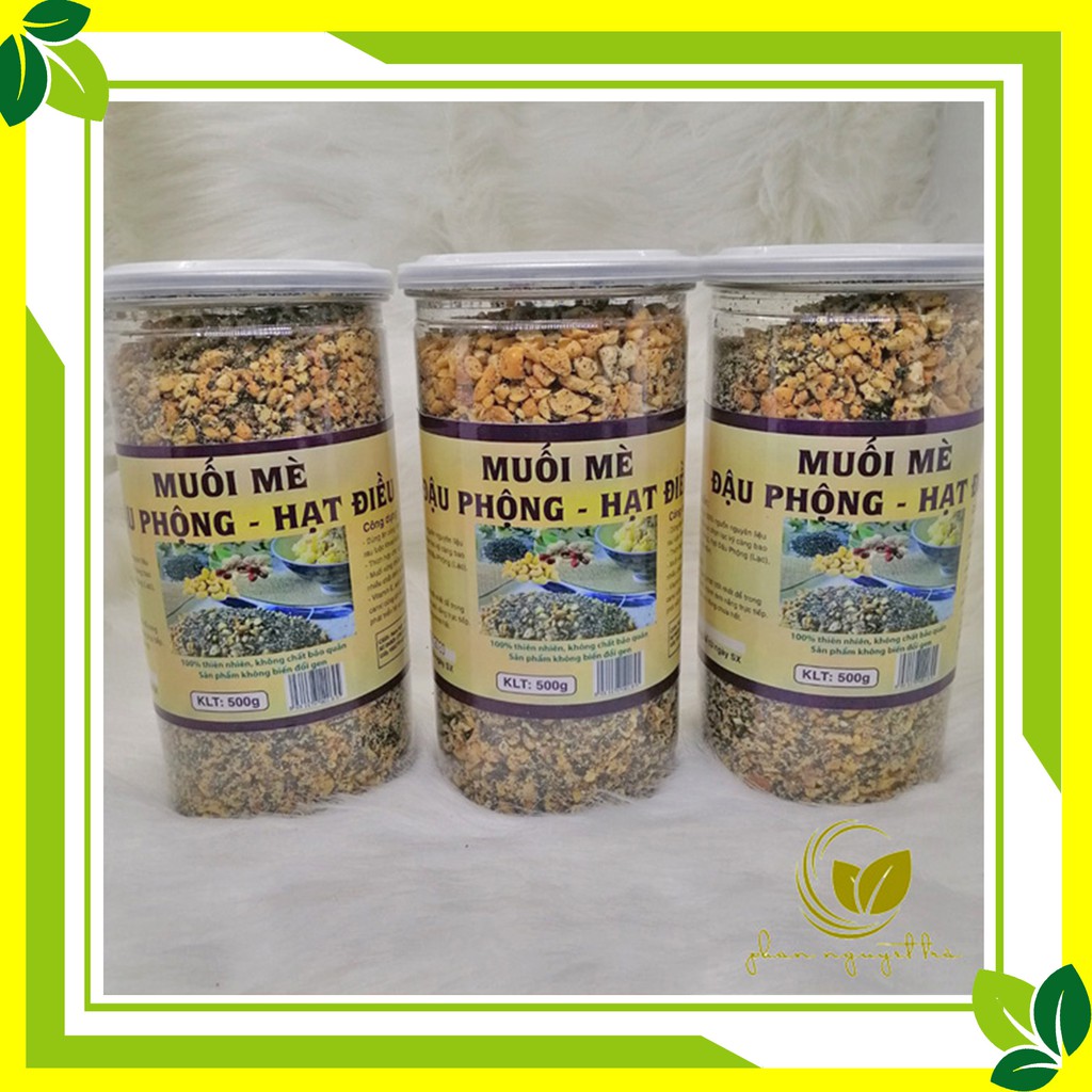 [Nhà Làm] Muối mè đen đậu phông 🥜 hộp 250- 500g 🥜 là sự kết hợp mè đen,đậu phộng, hạt điều.( Hợp với người ăn kiêng)