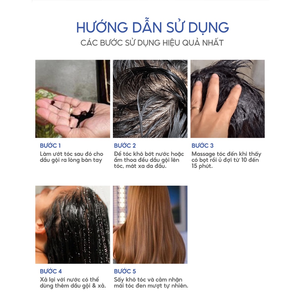 Dầu gội phủ bạc nhuộm tóc nâu Karseell Hair Dye Shampoo 500ml