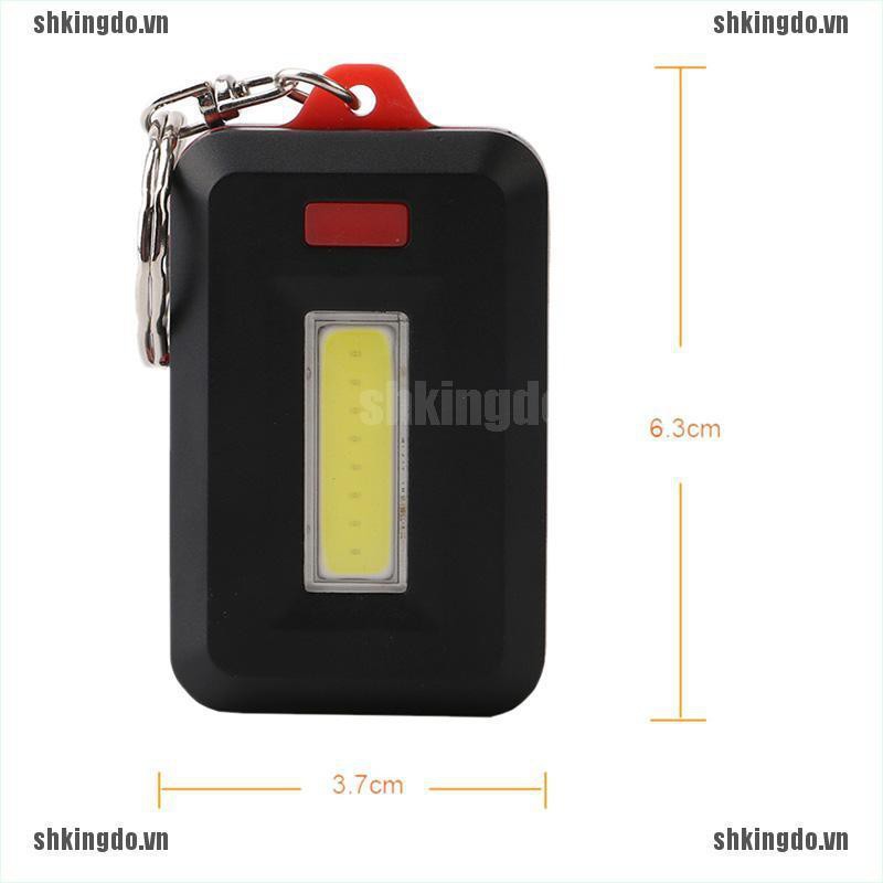 Móc chìa khóa tích hợp đèn pin LED COB mini vỏ chống nước tiện lợi khi cắm trại