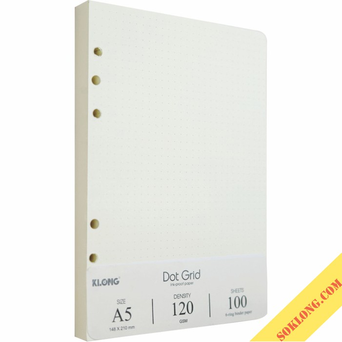 Ruột sổ còng tiện lợi Dot Grid A5 MS997 ruột chấm tròn - 100 tờ dày dặn KLong