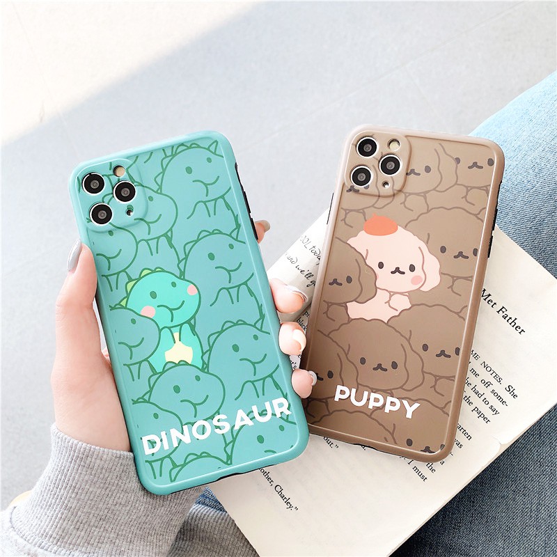 Ốp lưng iphone Puppy & Dinosaur IMD viên nổi 5/5s/6/6plus/6s/6splus/7/7plus/8/8plus/x/xr/xs/11/12/pro/max/plus/promax