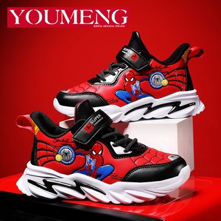 Giày Thể Thao Da Bề Mặt In Hình Người Nhện Cho Bé Trai