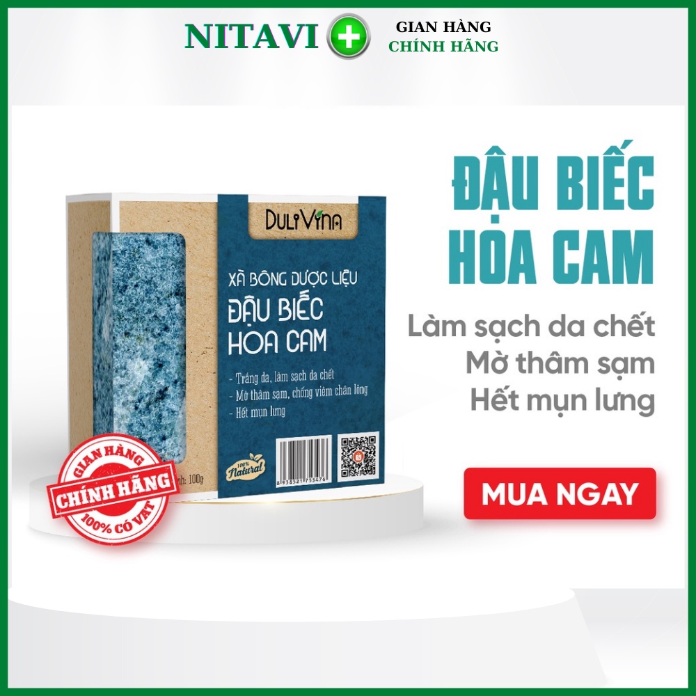 xà bông sinh dược thảo dược thiên nhiên DuliVina Làm Sạch Sâu, mụn lưng bã nhờn  Tẩy Tế Bào Chết Nhẹ Nhàng 100g