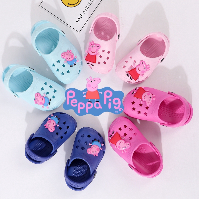Dép trẻ em đế mềm chống trượt trang trí heo Peppa dễ thương AYUER