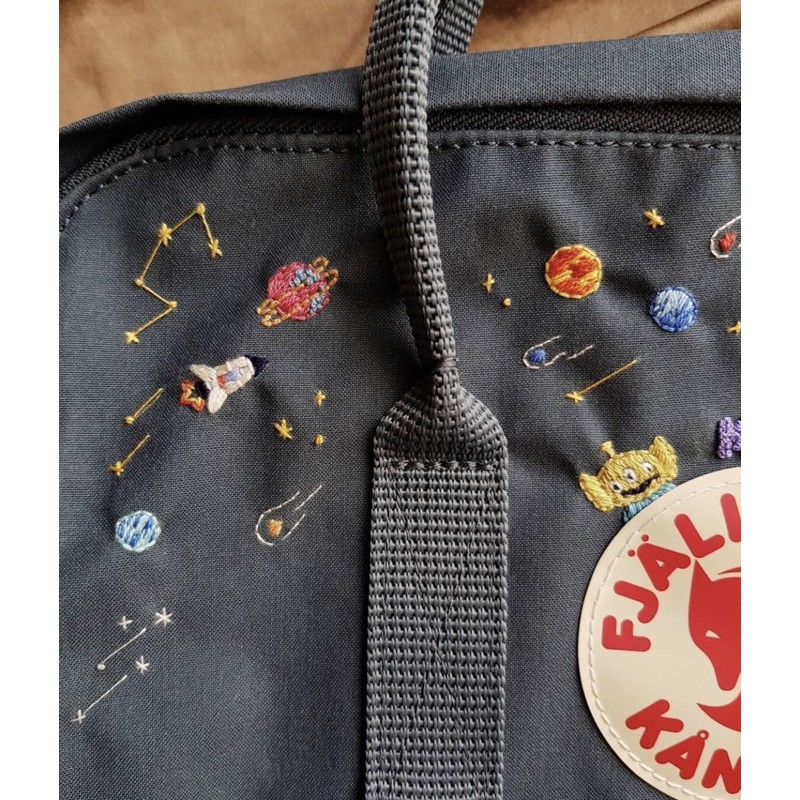 Thêu Sẵn | Balo Kanken Classic Đen thêu