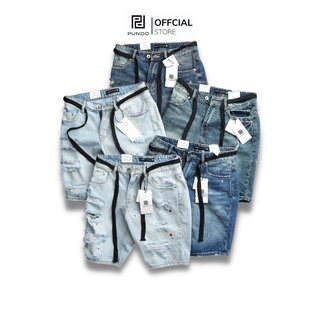 Quần short JEAN nam cao cấp wash xé nhẹ dễ phối PUNDO QSPD04