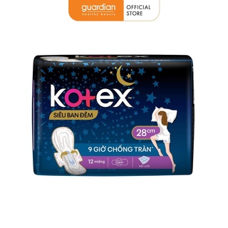 Băng vệ sinh Kotex Siêu ban đêm 28cm dày cánh 12 miếng