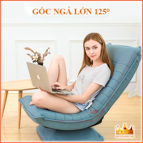 Ghế Xoay Thư Giãn ROYALDECORHN Xoay 360 độ - Ghế Mặt Trăng Có Thể Gập Được Lưng