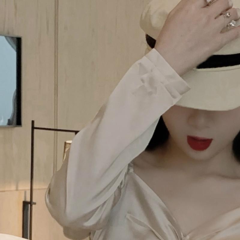 IELGY Đầm dài tay phong cách retro quyến rũ sang trọng cho nữ