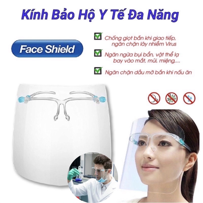 Kính chống giọt bắn kính bảo hộ trong suốt an toàn không mờ đeo kèm kính cận cũng được