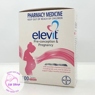 Vitamin Tổng Hợp Elevit Úc 100 Viên Bổ Sung Vitamin A, B, C, D, E, B9, Canxi, Kẽm Cho Mẹ
