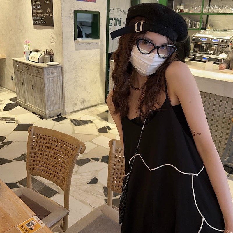 Đầm Dáng Chữ a Hai Dây Dáng Rộng Phong Cách Hàn Quốc Thời Trang Mùa Hè Hàng Mới Dành Cho Bạn Nữ