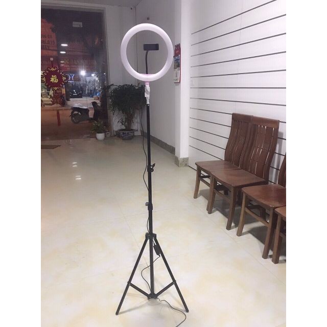 Đèn livestream led ring 26cm và chân đứng live spa studio