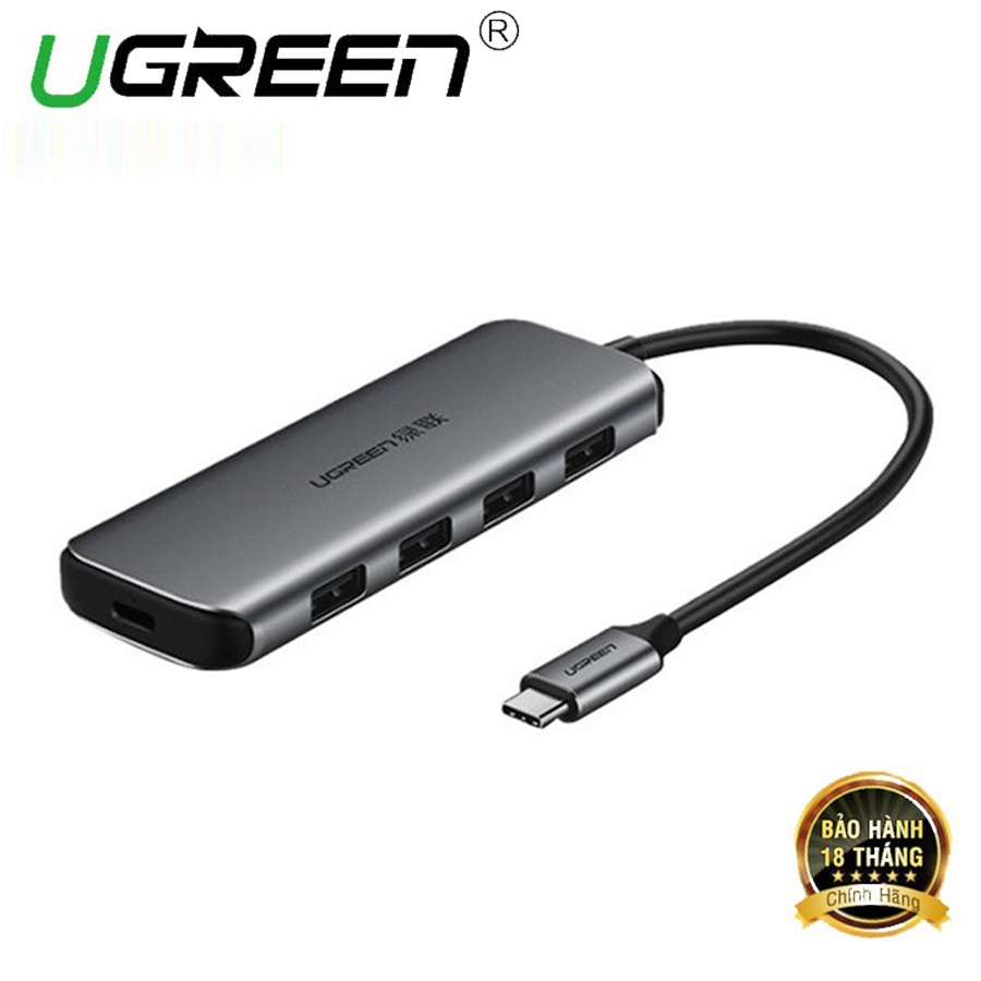 Ugreen 50980 - Hub USB Type C ra 4 cổng USB 3.0 hỗ trợ nguồn phụ chính hãng