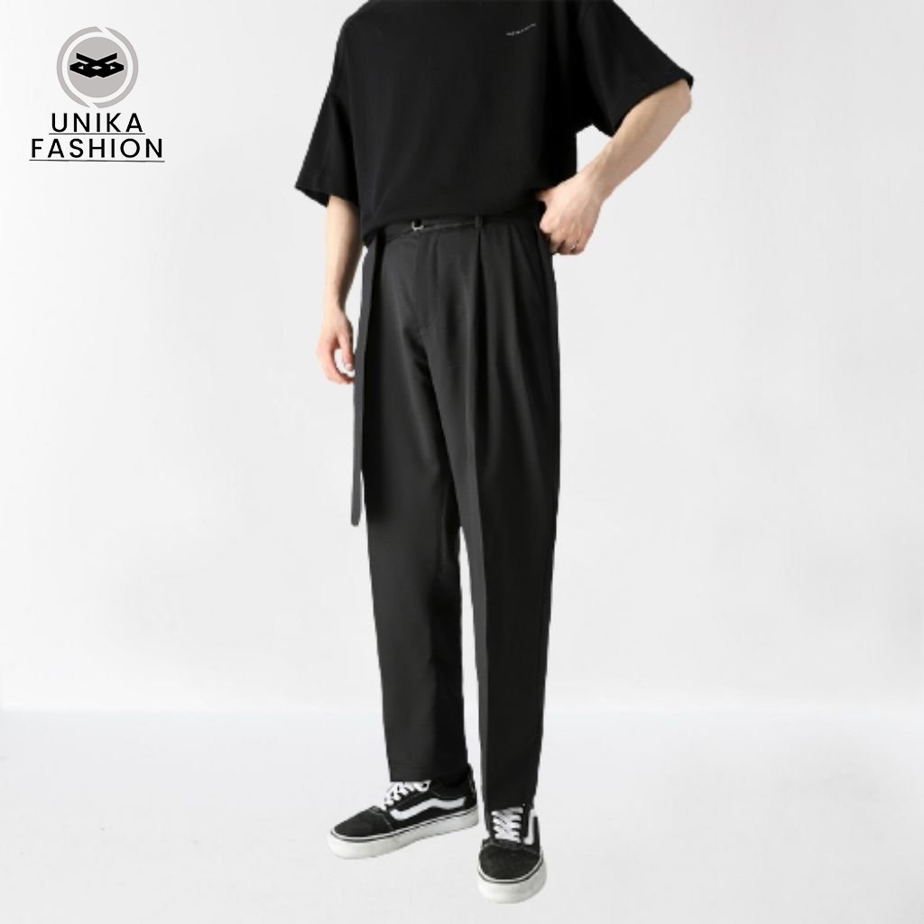 Quần baggy nam ống suông, quần ống rộng nam vải hàn quốc UNIKA FASHION QD003