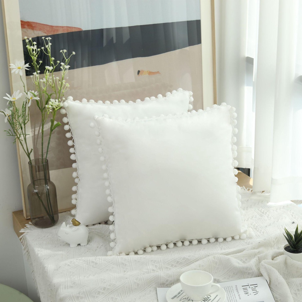 Daphs Vỏ Gối Màu Trơn Đính Bóng Lông Mềm Mại Trang Trí Phòng Khách / Giường Ngủ