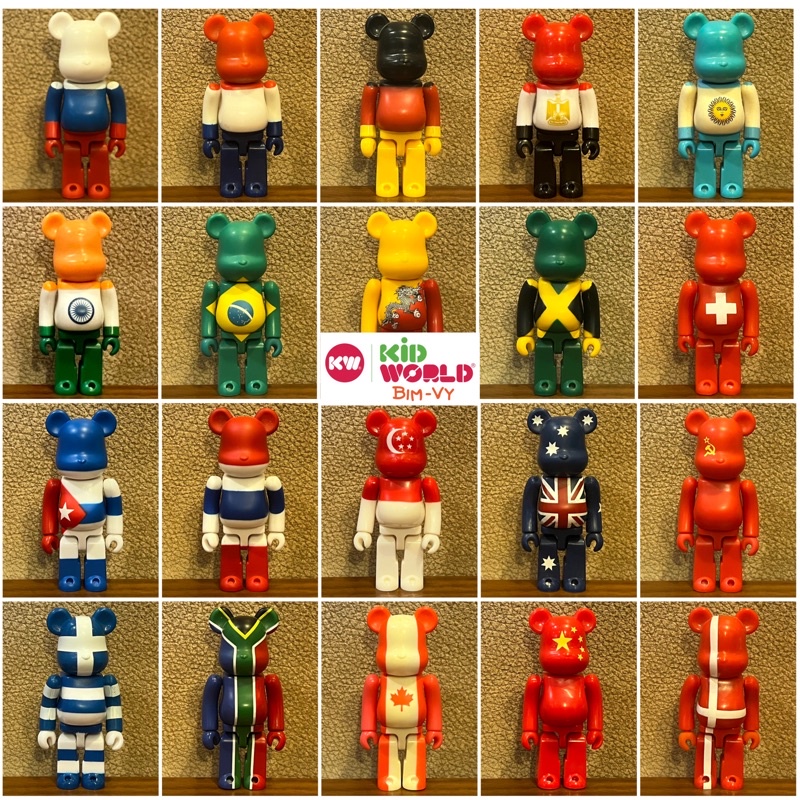 Chú gấu &quot;bụng phệ&quot; Bearbrick Flag 100%, không có card. MS: 012.