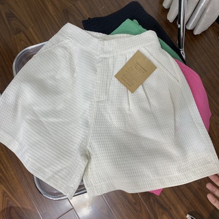Quần short lưng cao phối lưng thun