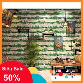 [Hàng đẹp] Giấy dán tường sẵn keo Cỏ vân gỗ, cuộn dài 10m khổ 45cm