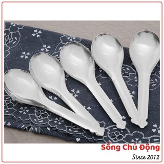 Muỗng canh inox ( set 10 cái ) cán ngắn trơn 15.5 cm Rainy RN-10MCT