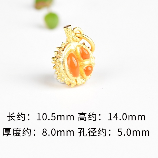 Mặt Dây Chuyền Hình Trái Sầu Riêng Nhỏ Màu Sắc Trơn Handmade Chống Dị Ứng diy