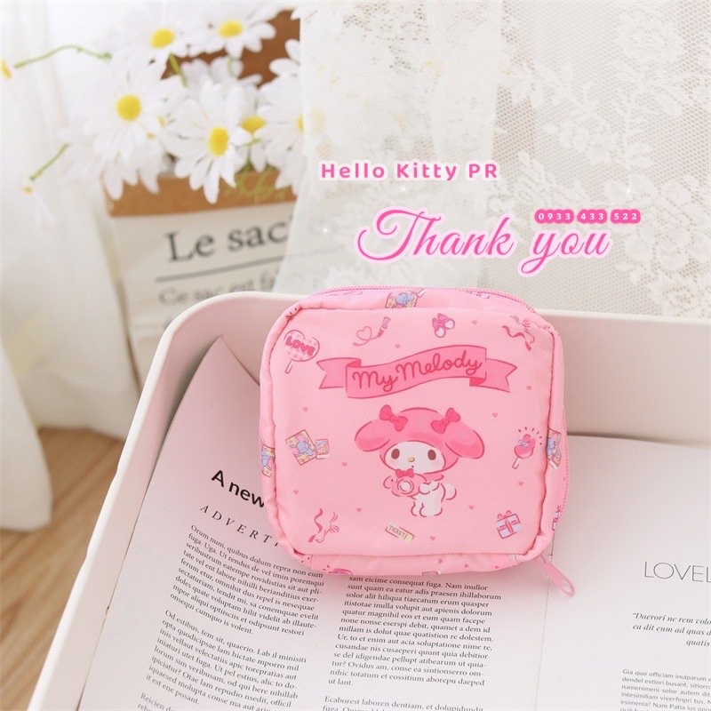 Túi đựng mỹ phẩm, băng vệ sinh Hello Kitty