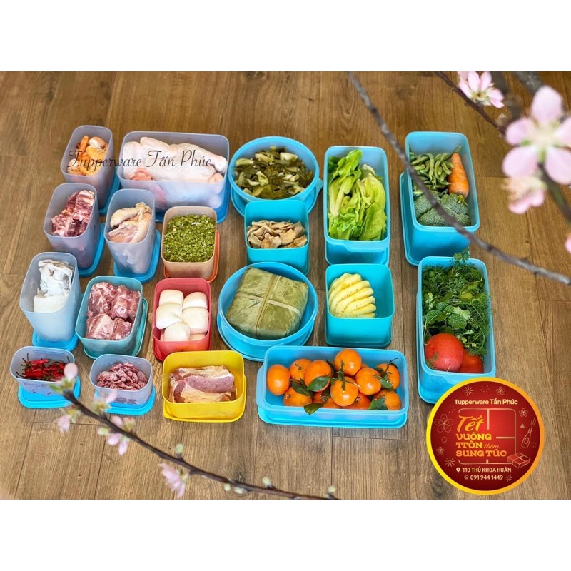 Tupperware - Bộ đôi hoàn hảo trữ mát và trữ đông Mega blue ocean 19 hộp