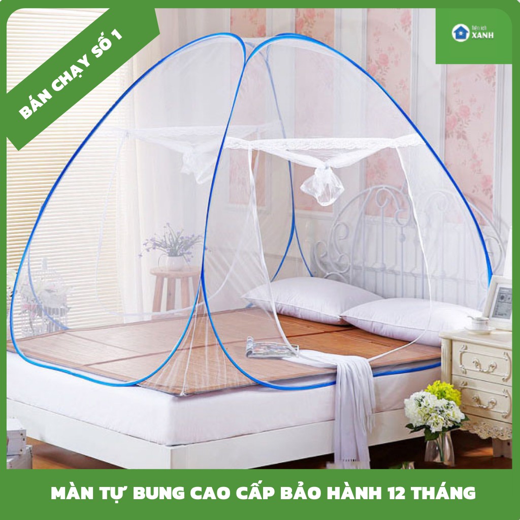 Màn Chụp Tự Bung LAM PHƯƠNG 😍 FREESHIP 😍 Mùng Chụp Thông Minh Gấp Gọn đủ kích thước 2m, 1m8, 1m6 chống muỗi hiệu quả