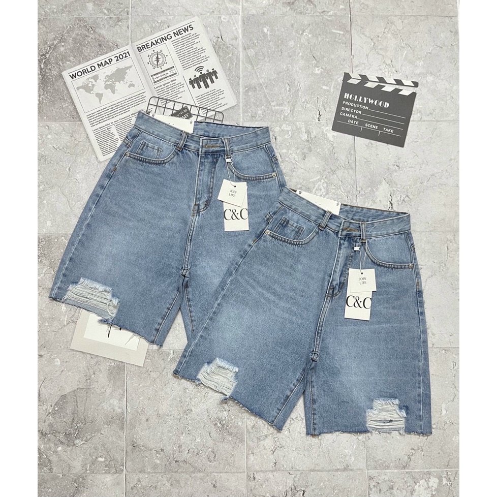 [FREESHIP_50K] Quần jean ngố nữ, quần lửng rách cách điệu AnNgo - AT189