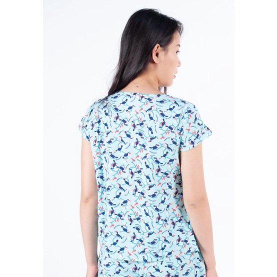 Bộ mặc nhà áo cộc tay quần lửng Lanh Wonner 21004 giá 263.000đ