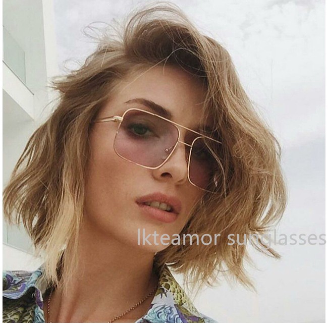 Kính mát kích thước lớn gọng kim loại phong cách sang trọng cho nam và nữ