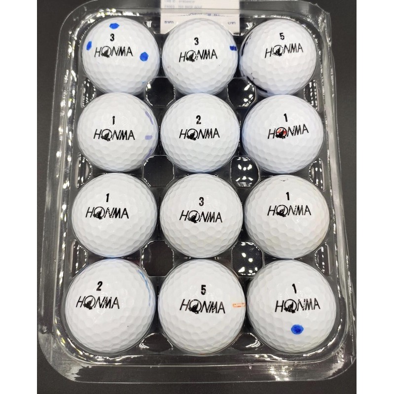 Set 12 bóng golf Honma new 90-95% màu trắng