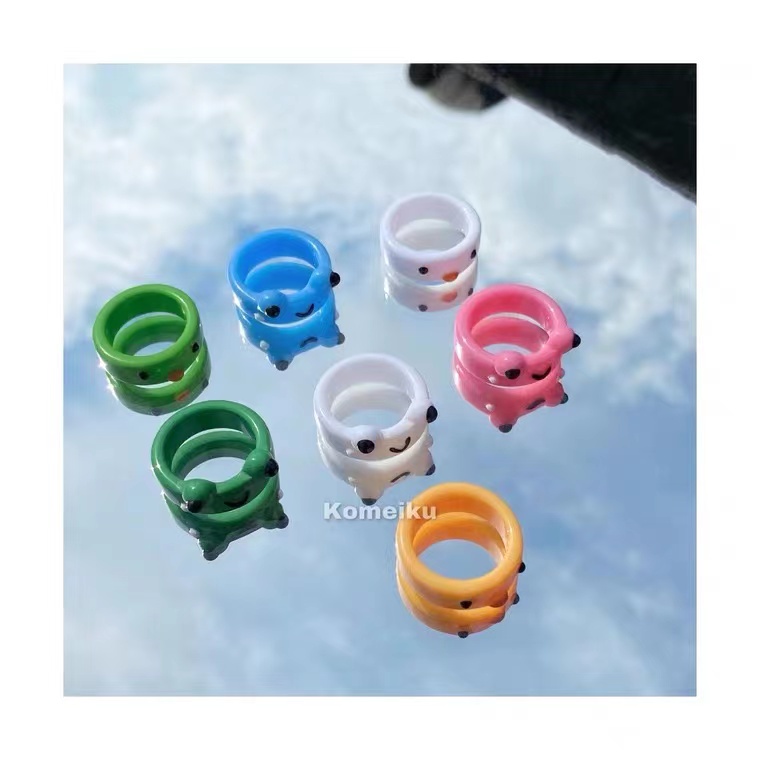 iF YOU Nhẫn Hình Chú Ếch Bằng Nhựa Resin Thời Trang Cho Nam Nữ
