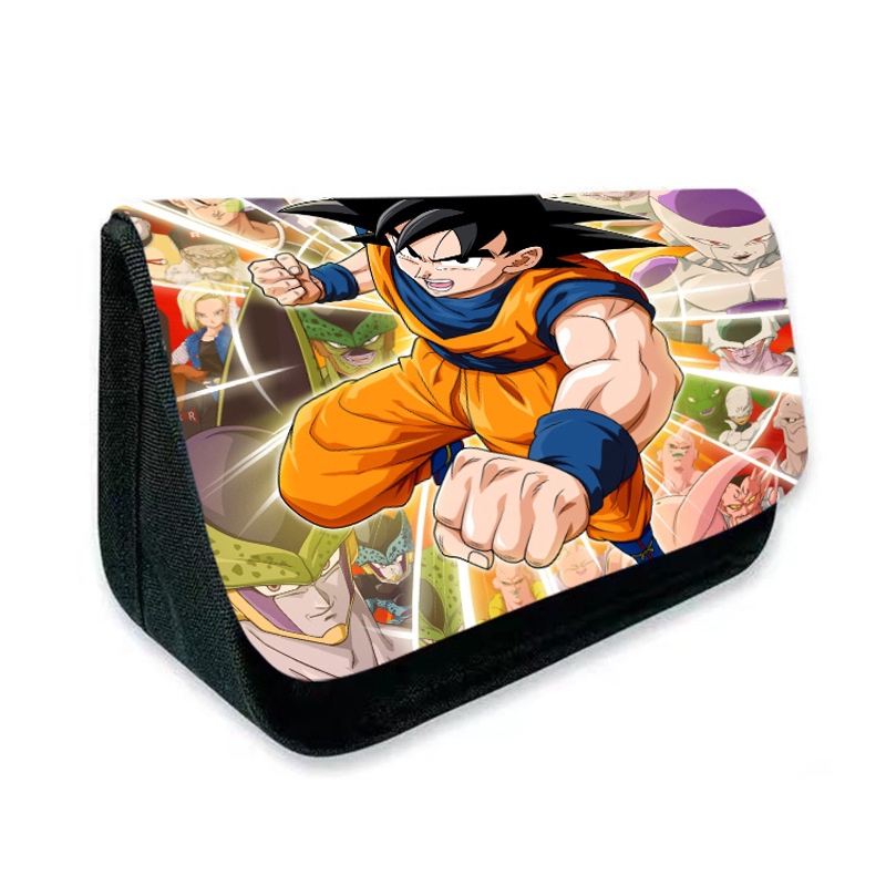 Hộp Đựng Bút Hai Ngăn Đa Năng In Hoạt Hình Dragon Ball Goku Dễ Thương Cho Học Sinh