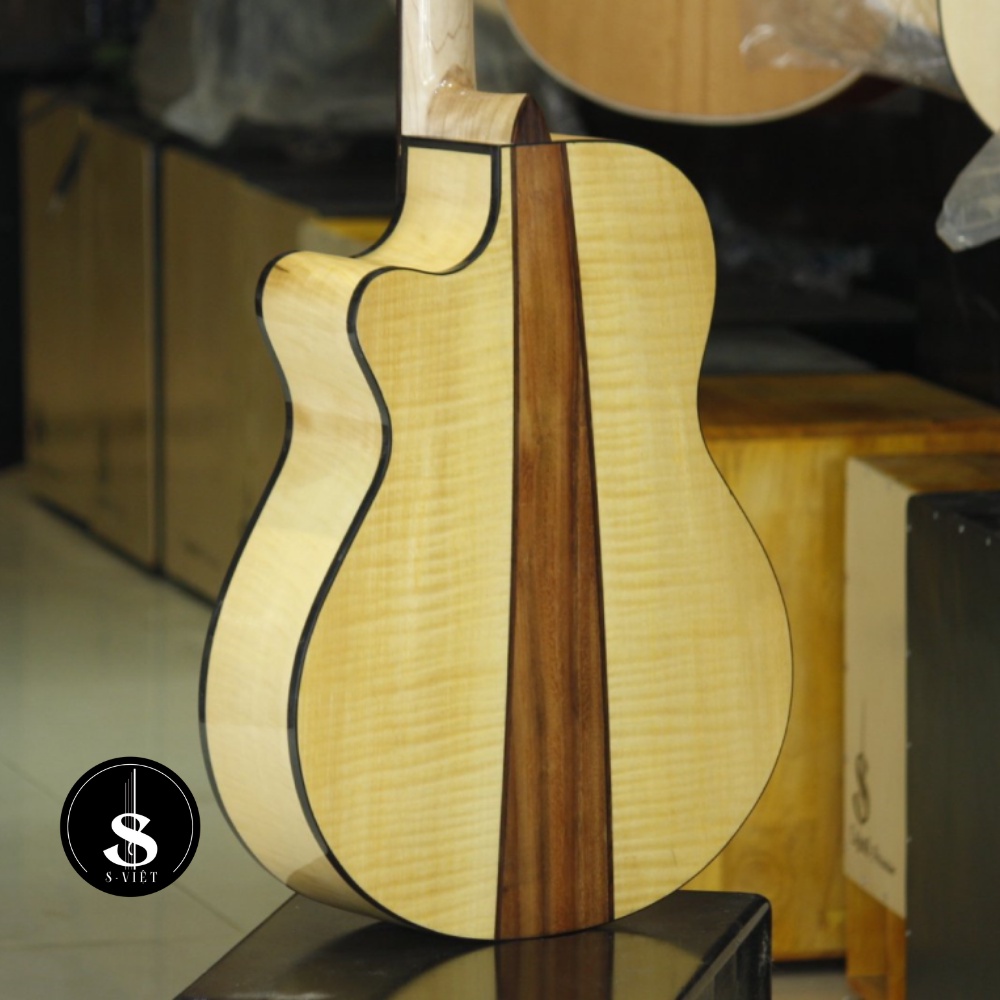 Đàn guitar cao cấp gỗ Maple 4A, Top thông AAA Full Solid chính hãng Guitar S Việt mã ESAC950