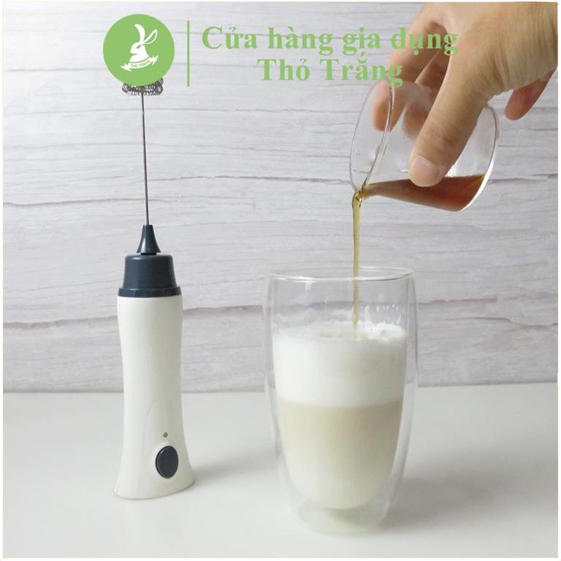 Máy tạo bọt cafe, máy đánh trứng mini cầm tay Foamer có dây sạc điện