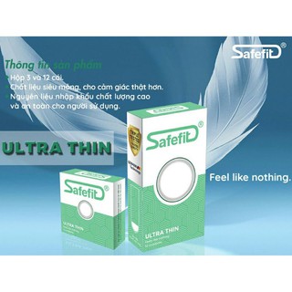 Bao cao su Safefit Ultra thin 12 chiếc ⚡siêu mỏng- 0.03mm