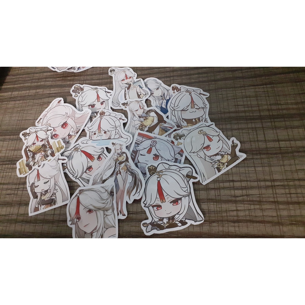 Set 10/15 Sticker Ningguang hình dán trang trí vali, điện thoại, laptop, mũ bảo hiểm.. siêu đẹp