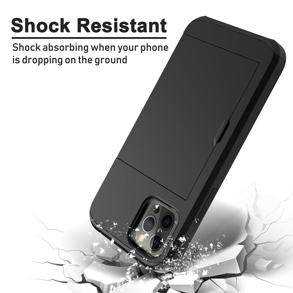 Bao Da Điện Thoại Chống Sốc Tích Hợp Ngăn Đựng Thẻ Cho iphone 12 / 12 pro / 12 pro max / 12 mini