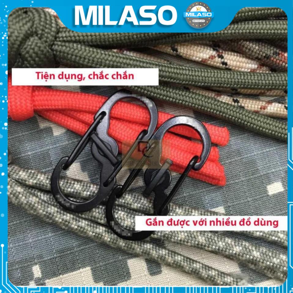 Móc khóa EDC MILASO móc treo chìa khóa carabiner treo balo du lịch có chốt khoá xoay tiện dụng HK-001209