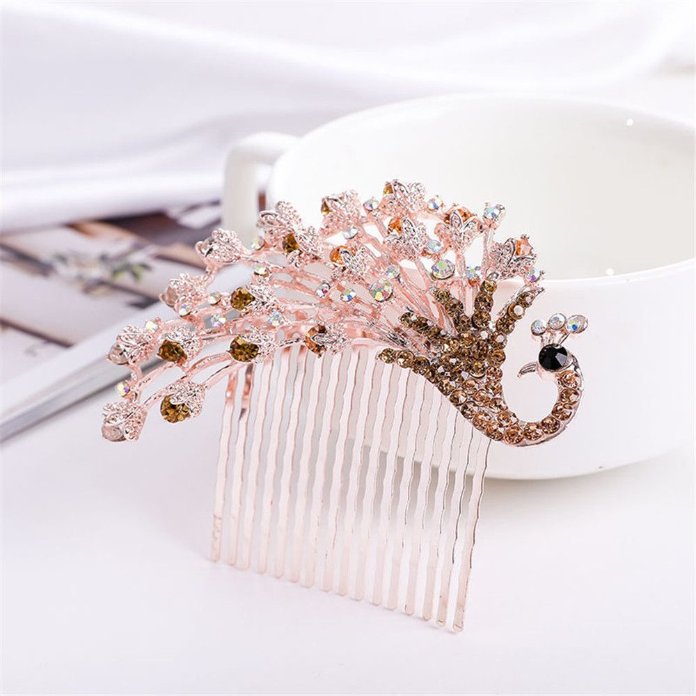 Lược cài tóc hình bướm / chim công sang trọng cho cô dâu