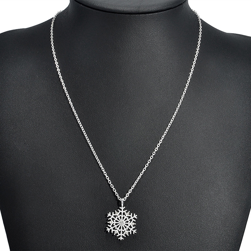 Thời Trang Fashion Charms Lady Snowflake Flower Silver Necklace Pendants Jewelry