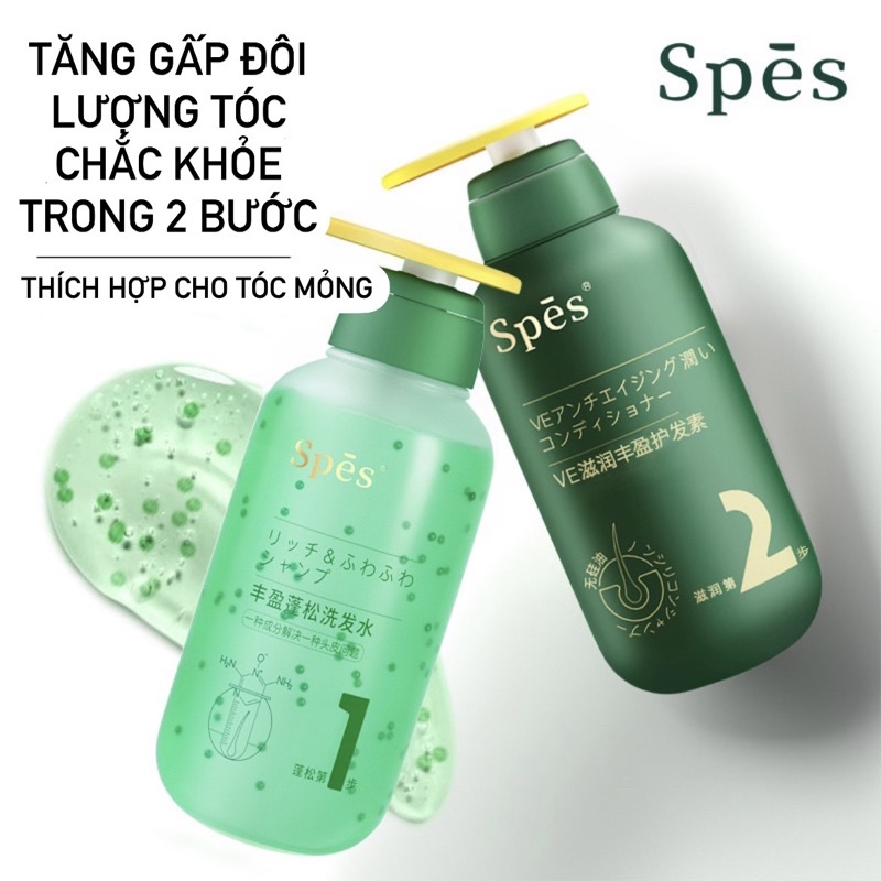 Dầu gội & dầu xả SPES Amino Acid ngăn gàu, kiểm soát dầu cực đỉnh và làm giảm rụng tóc
