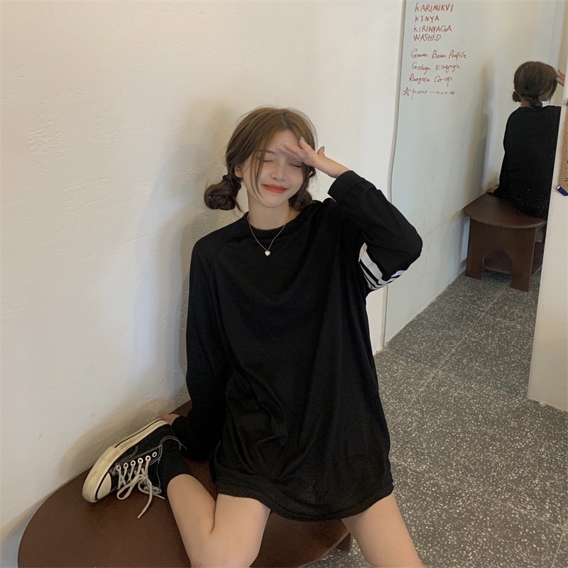 Áo thun from rộng sọc tay Ulzzang