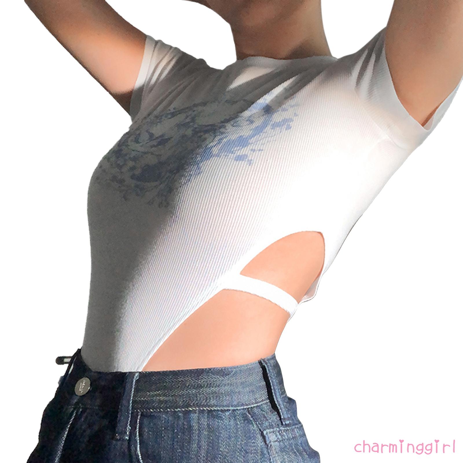 Bodysuit Nữ Ngắn Tay Cổ Tròn Hở Eo Quyến Rũ | BigBuy360 - bigbuy360.vn
