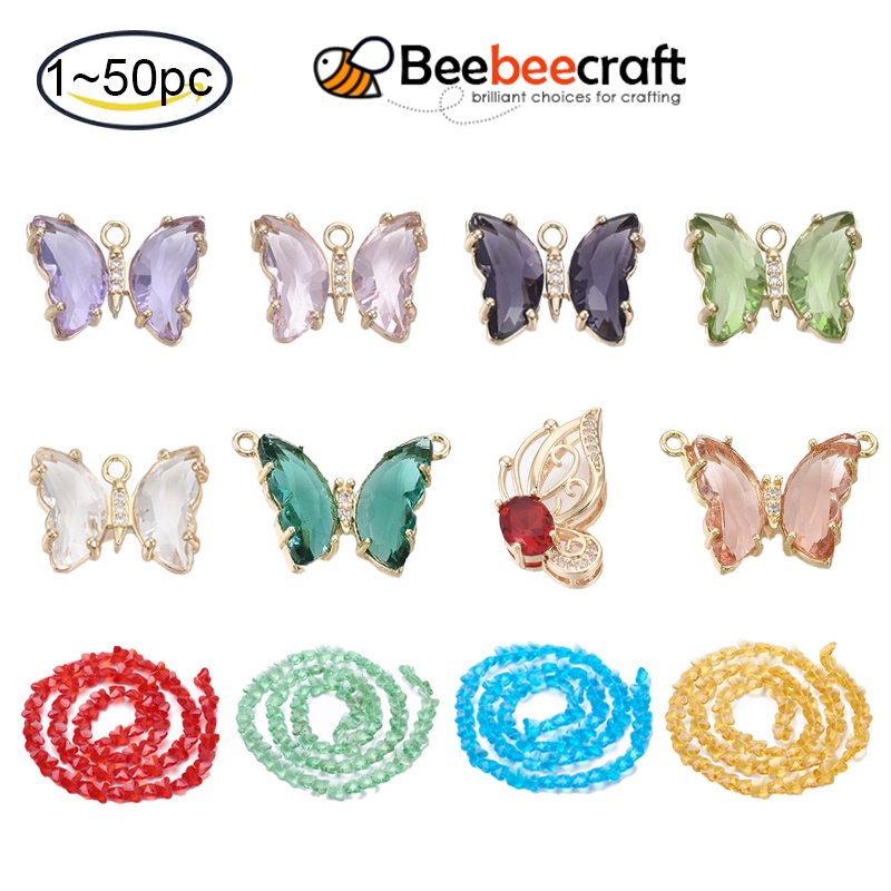 Set 1-100 Mặt Dây Chuyền Hình Bướm 15.5x20X 4mm 1.8mm