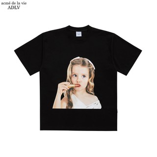 Áo thun ngắn tay cổ tròn ADLV Baby Face Black Lip Stick Đen ADLV Nữ