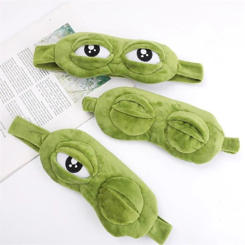 1 Miếng Bịt Mắt Ngủ Mềm Hình Chú Ếch 3d Vui Nhộn Sáng Tạo